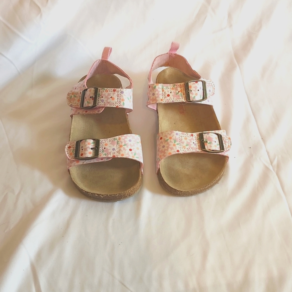 Girls size 12 pink flower sandal carters